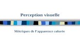 Perception visuelle Métriques de lapparence colorée.