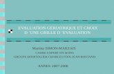 EVALUATION GERIATRIQUE ET CHOIX D UNE GRILLE D EVALUATION Martine SIMON-MARZAIS CADRE EXPERT EN SOINS GROUPE HOSPITALIER CHARLES FOIX-JEAN ROSTAND ANNEE.