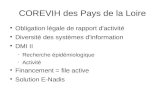 COREVIH des Pays de la Loire Obligation légale de rapport d'activité Diversité des systèmes d'information DMI II Recherche épidémiologique Activité Financement.