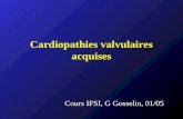 Cardiopathies valvulaires acquises Cours IFSI, G Gosselin, 01/05.