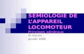 SEMIOLOGIE DE LAPPAREIL LOCOMOTEUR Principes généraux Dr Duclos Janvier 2008.