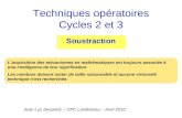 Techniques opératoires Cycles 2 et 3 Soustraction Jean Luc Despretz – CPC Landivisiau – Avril 2010 Lacquisition des mécanismes en mathématiques est toujours.
