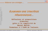 1 Didactique des enseignements de Sciences et Techniques Industrielles Réunion nationale IGEN-IPR Paris Octobre 2003 Elaborer une stratégie … Michel AUBLIN.