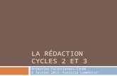 LA RÉDACTION CYCLES 2 ET 3 Animation Valenciennes-Condé 6 février 2013- Patricia Lammertyn.