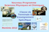 Classe de Terminale S Enseignement Spécifique Rentrée 2012 Nouveau Programme Sciences Physiques et Chimiques.