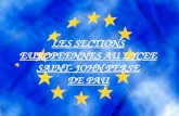 LES SECTIONS EUROPEENNES AU LYCEE SAINT- JOHN PERSE DE PAU.