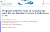 Programme damélioration de la qualité des soins liés aux Cathéters Veineux Périphériques (CVP) Jean-Christophe Lucet Unité dHygiène et de lutte contre.