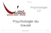 Jérôme DINET1 Psychologie L2 Psychologie du travail.