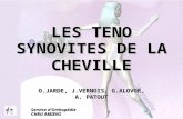 Service d'Orthopédie CHRU AMIENS LES TENO SYNOVITES DE LA CHEVILLE O.JARDE, J.VERNOIS, G.ALOVOR, A. PATOUT.
