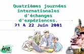Présenté par 22 juin 2001 Quatrièmes journées internationales d'échanges d'expériences. 21 & 22 Juin 2001 Quatrièmes journées internationales d'échanges.