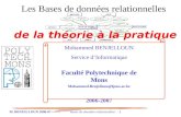M. BENJELLOUN 2006-07 Bases de données relationnelles - 1 Les Bases de données relationnelles Mohammed BENJELLOUN Service dInformatique Faculté Polytechnique.