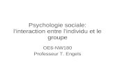Psychologie sociale: l'interaction entre l'individu et le groupe OE6-NW180 Professeur T. Engels.