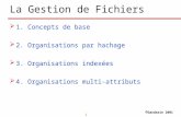 1 © Gardarin 2001 La Gestion de Fichiers 1. Concepts de base 2. Organisations par hachage 3. Organisations indexées 4. Organisations multi-attributs.