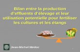 1 Bilan entre la production deffluents délevage et leur utilisation potentielle pour fertiliser les cultures et les étangs Jean-Michel Médoc.