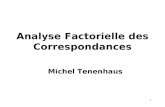 1 Analyse Factorielle des Correspondances Michel Tenenhaus.