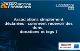 Associations simplement déclarées : comment recevoir des dons, donations et legs ? Conférence C22.