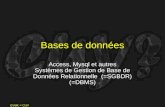 GVdK = CUY Bases de données Access, Mysql et autres Systèmes de Gestion de Base de Données Relationnelle (=SGBDR) (=DBMS)