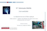 9 ème Séminaire FRATEL 3 & 4 avril 2012 Le déploiement de la fibre optique Table ronde 2 – Quelle mutualisation du génie civil et des infrastructures en.