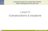 Leçon 5 : Constructions à ossature CONCEPTION DE CONSTRUCTIONS PREFABRIQUEES EN BETON Leçon 5 Constructions à ossature.