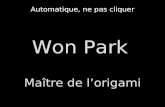Automatique, ne pas cliquer Won Park Maître de lorigami.