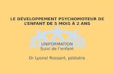 LE DÉVELOPPEMENT PSYCHOMOTEUR DE LENFANT DE 5 MOIS À 2 ANS UNIFORMATION Suivi de lenfant Dr Lyonel Rossant, pédiatre.