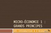 MICRO-ÉCONOMIE 1 : GRANDS PRINCIPES UE1 Introduction à léconomie.