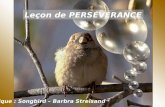Leçon de PERSÉVERANCE Musique : Songbird – Barbra Streisand.