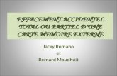 EFFACEMENT ACCIDENTEL TOTAL OU PARTIEL DUNE CARTE MEMOIRE EXTERNE Jacky Romano et Bernard Maudhuit.