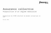 Assurance collective Proposition d'un régime modulaire Février 2012 Proposition du CFARR résultant du mandat octroyé par la RSA.