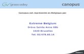 Canopus est représenté en Belgique par Extreme Belgium Drève Sainte Anne 68b 1020 Bruxelles Tel: 02/478.60.14.
