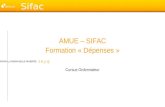 S i f a c Système dInformation Financier Analytique et Comptable Sifac AMUE – SIFAC Formation « Dépenses » Cursus Ordonnateur.