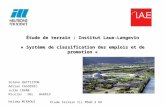 Étude de terrain : Institut Laue-Langevin « Système de classification des emplois et de promotion » Solène BATTISTON Adrian CASOINIC Julie COGNE Nicolas.
