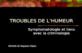 Symptomatologie et liens avec la criminologie Michelle de Sagazan Nègre TROUBLES DE LHUMEUR.