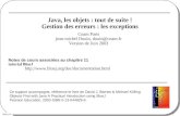 BlueJ_XI 1 Java, les objets : tout de suite ! Gestion des erreurs : les exceptions Notes de cours associées au chapitre 11 tutorial BlueJ .