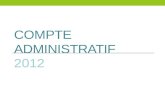 COMPTE ADMINISTRATIF 2012. Section de fonctionnement.