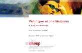 Prof. Andreas Ladner Master PMP automne 2013 Politique et Institutions 6 Les Parlements.