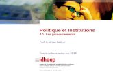 Prof. Andreas Ladner Cours de base automne 2012 Politique et Institutions 4.1 Les gouvernements.