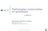 Cours DCEM-Paris VII-D.Mahieu-Caputo Pathologies maternelles et grossesse Dominique Mahieu-Caputo Maternité A De Crepy Hôpital Bichat, Université Paris.