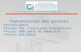 Présentation des projets Projet Génie Projet TVI (Télévision Interactive) Projet DEN-JUNTA DE ANDALUCIA Projet DEN-USAID Centre National dInnovation Pédagogique.