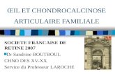 ŒIL ET CHONDROCALCINOSE ARTICULAIRE FAMILIALE SOCIETE FRANCAISE DE RETINE 2007 n Dr Sandrine BOUTBOUL CHNO DES XV-XX Service du Professeur LAROCHE.