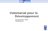 Volontariat pour le Développement Programme VNU - Mauritanie.