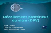 Dr. M. LEZREK Cours 3 ème année résidanat UFR dophtalmologie - Rabat.