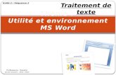 Professeure : Kaoutar Année Scolaire : 2012 / 2013 Traitement de texte Unité 2 / Séquence 2.