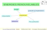ENERGIES RENOUVELABLES Conseil Régional/ADEME - GAHIA Référentiel HQE – Energies Renouvelables gratuite à lexploitation ENERGIE inépuisable aléatoire locale.