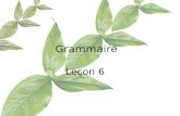 Grammaire Leçon 6. Le passé composé avec « être » comme verbe auxiliaire être Les verbes pronominaux La place de ladverbe La préposition « de » de Le.