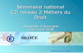 SDTICE Séminaire national C2i niveau 2 Métiers du Droit Université dAuvergne 3 et 4 avril 2008 Nathalie Chantillon - SDTICE.
