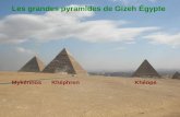 Mykérinos Khéphren Khéops Les grandes pyramides de Gizeh Égypte.
