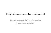 Représentation du Personnel Organisation de la Représentation Négociation sociale.