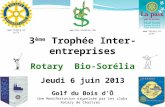 3 ème Trophée Inter-entreprises Rotary Bio-Sorélia Jeudi 6 juin 2013 Golf du Bois dÔ Une Manifestation organisée par les clubs Rotary de Chartres .