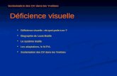 Déficience visuelle Déficience visuelle : de quoi parle-t-on ? Déficience visuelle : de quoi parle-t-on ? Biographie de Louis Braille Biographie de Louis.